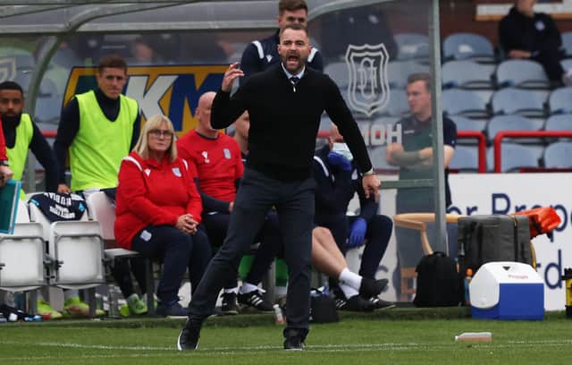 Dundee manager James McPake has accepted his one-match ban from the SFA. (Photo by Craig Williamson / SNS Group)