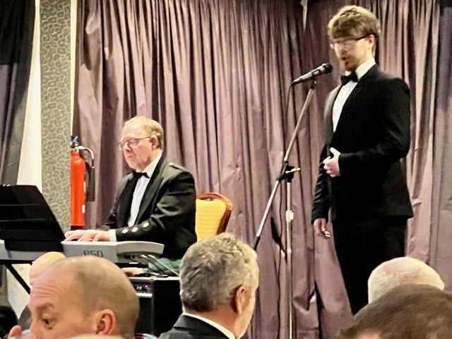 A selection of Scottish Songs was wonderfully sung by Matthew Hamilton of Stonehaven, ably supported by local virtuoso Gordon Hay