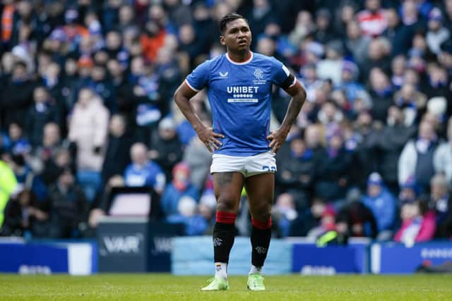 Rangers striker Alfredo Morelos has been criticised for his performance in the 2-2 draw against Celtic.  (Photo by Craig Williamson / SNS Group)
