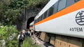 At least 36 people have been killed with many more injured after a train in Taiwan derailed inside a tunnel. Photo by HANDOUT/Central Emergency Operation Cent/AFP via Getty Images)