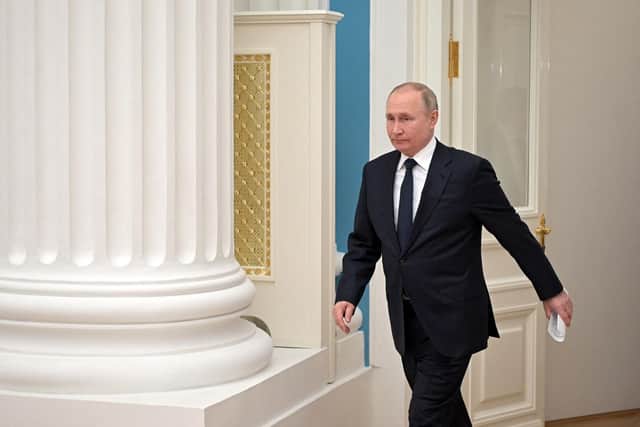 Russian President Vladimir Putin chairs a meeting of big businesses at the Kremlin in Moscow on February 24th. Putin said on Thursday that his country wanted to remain part of the world economy and had no plans to harm it. Photo: ALEXEY NIKOLSKY/SPUTNIK/AFP via Getty Images.