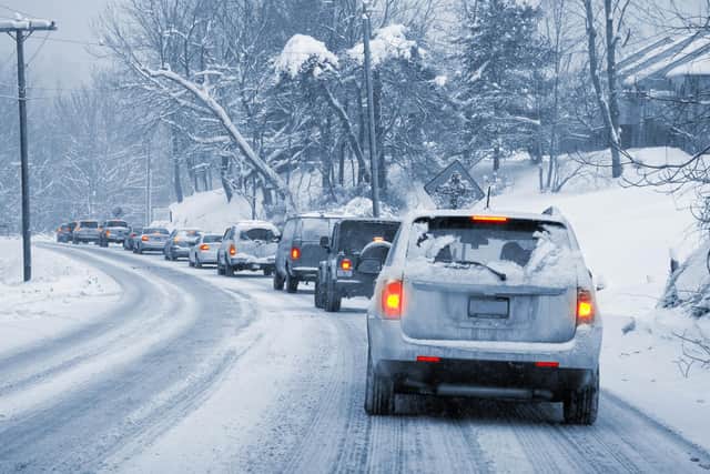 A key tip when driving in icy conditions is to leave a larger gap between you and the car in front so as to avoid an accident.