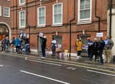 US Democratic Party members queue outside the Abbey Centre in central London in March last year to vote for their party's presidential election candidate, a contest won by the now President-elect Joe Biden (Picture: Lewis McKenzie/PA Wire