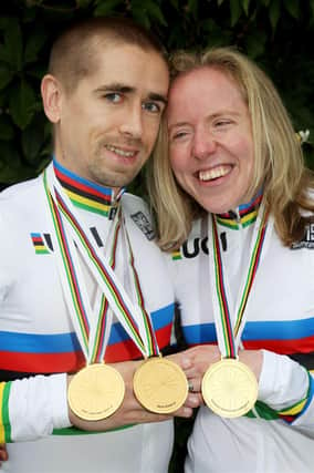 Para cyclists Neil Fachie OBE and his wife Lora Fachie OBE