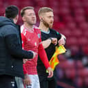 Ayr manager Scott Brown with Aiden McGeady during the 2-1 win over Queen's Park at Hampden. (Photo by Sammy Turner / SNS Group)