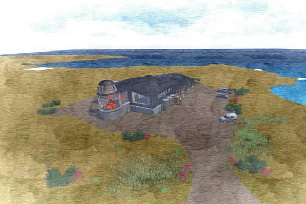An artist's impression of the new distillery planned for Gramsdale on Benbecula. PIC: Contributed.