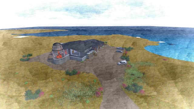 An artist's impression of the new distillery planned for Gramsdale on Benbecula. PIC: Contributed.