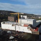 Hull 802, left, and Glen Sannox under construction at Ferguson Marine in Port Glasgow in October. Picture: John Devlin