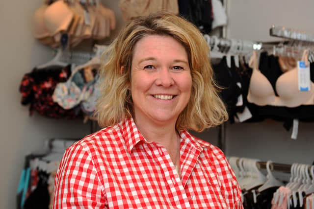 Owner Sarah Williamson is thrilled Falkirk underwear firm Miss Forsyth has reached its 140th anniversary year. Picture: Michael Gillen.