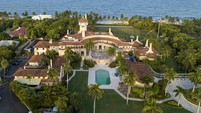 An aerial view of Donald Trump's Mar-a-Lago estate