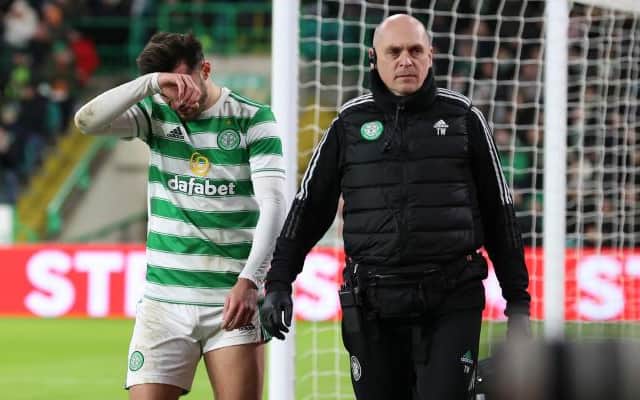 Celtic striker Albian Ajeti's first start since September was cut short when he had to limp off after just 28 minutes. (Photo by Alan Harvey / SNS Group)