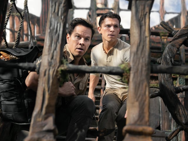 Mark Wahlberg as Victor Sullivan and Tom Holland as Nathan Drake. Uncharted, the film based off the hit video game series was the third most searched for film.