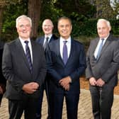 From left: Mark Brown, Michael Reid, Alan Stewart, Rakesh Shaunak, managing partner and chairman of MHA, and William Anderson, pictured at Carden Place, Aberdeen.
