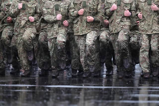 Members of 4th Battalion The Rifles marching, as the Ministry of Defence will aim to improve its understanding of how its work impacts areas of devolution following a Scottish Affairs Committee intervention. Picture: Andrew Matthews/PA Wire