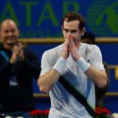 Andy Murray is left stunned by his comeback against Jiri Lehecka (not pictured) in the semi-finals of the Qatar Open. (Photo by KARIM JAAFAR / AFP) (Photo by KARIM JAAFAR/AFP via Getty Images)