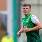 Josh Campbell was one of several young players who made a positive impact against Santa Coloma as Hibs progressed to next qualifying round of the Conference League. Photo by Ross Parker / SNS Group
