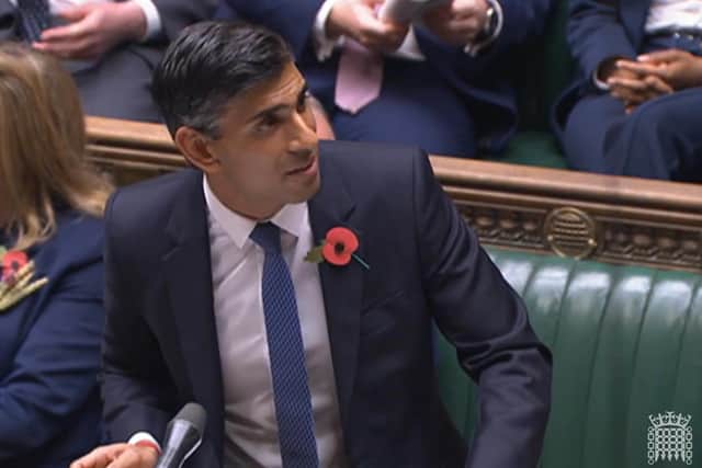 Rishi Sunak speaks during Prime Minister's Questions in the House of Commons. Picture: PA
