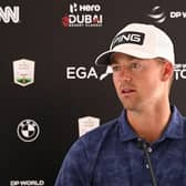 Victor Perez speaks during a press conference prior to the Hero Dubai Desert Classic at Emirates Golf Club. Picture: Ross Kinnaird/Getty Images.