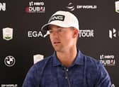 Victor Perez speaks during a press conference prior to the Hero Dubai Desert Classic at Emirates Golf Club. Picture: Ross Kinnaird/Getty Images.