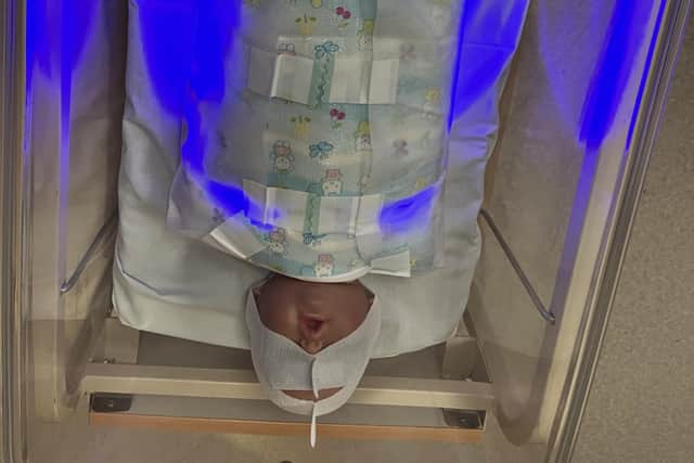 A demonstration of the equipment used to treat jaundice in newborns. Picture: NHS Greater Glasgow and Clyde
