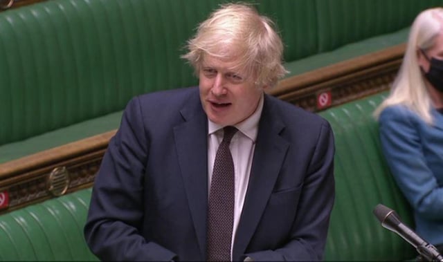 Prime Minister Boris Johnson in the House of Commons