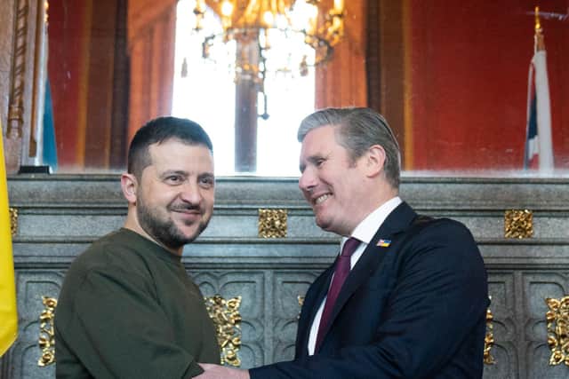Keir Starmer has made clear that the UK will stand by Ukraine and its president, Volodymyr Zelensky (Picture: Stefan Rousseau/pool/AFP via Getty Images)