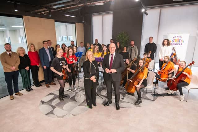 BT Group CEO Allison Kirkby with First Minister John Swinney at the opening of the new BT base in Dundee.