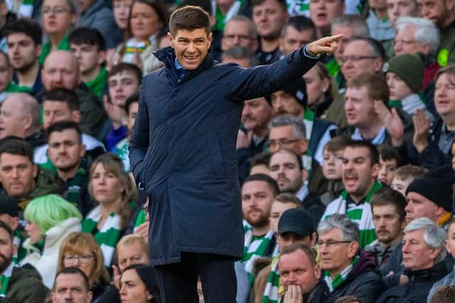 Steven Gerrard at Celtic Park during last December's 2-1 win for Rangers against Celtic (Photo by Bill Murray / SNS Group)