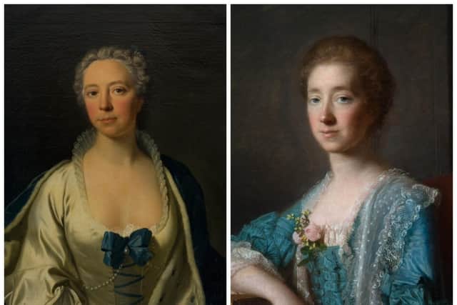 Two of the Allan Ramsay portraits now on show at new exhibition Ramsay and Edinburgh Fashion at Georgian House in Edinburgh. PIC: NTS.