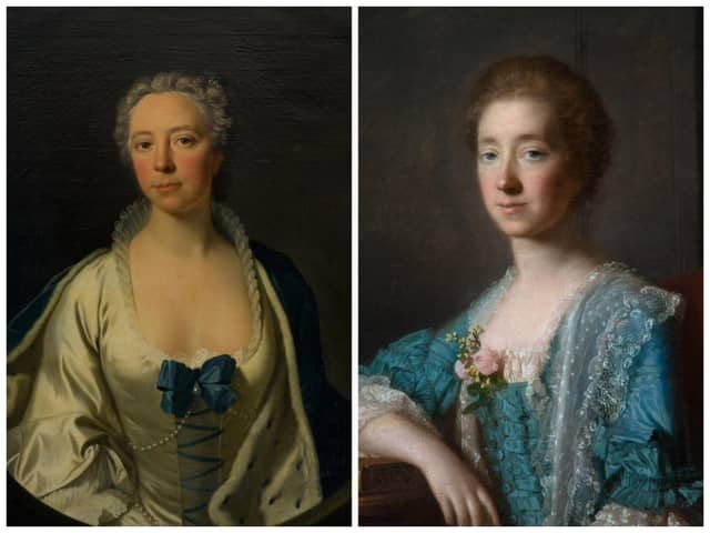 Two of the Allan Ramsay portraits now on show at new exhibition Ramsay and Edinburgh Fashion at Georgian House in Edinburgh. PIC: NTS.