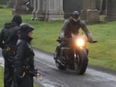Filming taking place near Glasgow Cathedral for The Batman film in February this year picture: PA