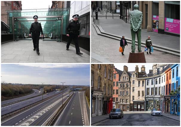 Scotland's streets were eerily quiet in the wake of the Prime Minister's coronavirus lockdown.