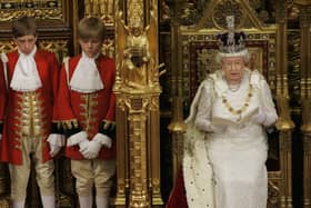 The Queen  reads her speech at the House of Lords, in Westminster, in London, in November 2007
