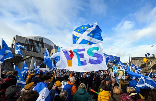 Supporters of Scottish independence. Picture: Andy Buchanan/AFP via Getty Images