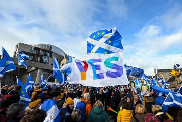 Supporters of Scottish independence. Picture: Andy Buchanan/AFP via Getty Images
