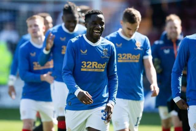 Fashion Sakala is all smiles at the end of Rangers' 3-1 win against Motherwell at Fir Park on Saturday. (Photo by Craig Foy / SNS Group)