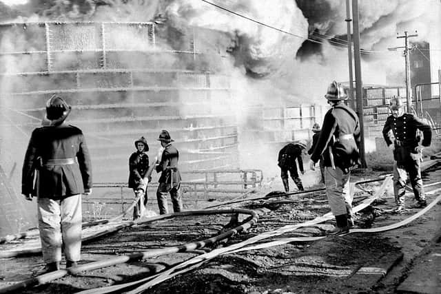 Sixty firefighters were injured in the blaze. Pic: TSPL