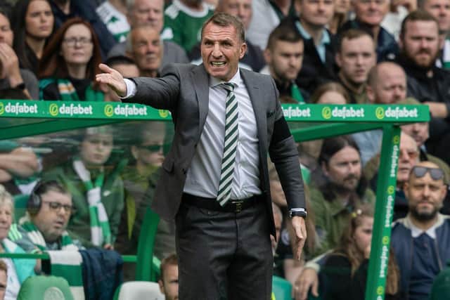 Celtic manager Brendan Rodgers oversaw a 4-2 win in his first competitive game back at the club.