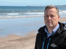 Tim Hurst, CEO, Wave Energy Scotland at Findhorn Beach, Moray. Picture: Marc Hindley
