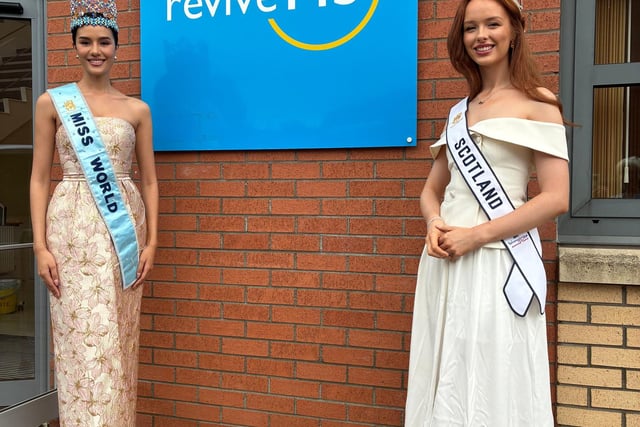 Miss World 2025, Opal Suchata Chuangsri, visited Revive MS Support, Scotland’s leading MS charity with Miss Scotland Amy Scott