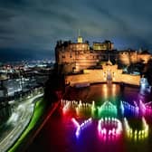 A tribute to NHS staff and other key workers involving in battling the pandemic was created at Edinburgh Castle esplanade as part of the city's alternative Hogmanay celebrations.