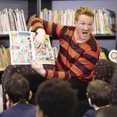 Olympic Gold Medallist, Greg Rutherford reads from the 'World's loudest ever comic strip', which is part of a World Book Day edition of the Beano, as part of the comic's 'Libraries Aloud' reading initiative in partnership with the National Literary Trust.
