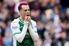 Hibs forward Harry McKirdy has been ruled out until the new year after a routine scan flagged a medical issue which required surgery. (Photo by Ross Parker / SNS Group)