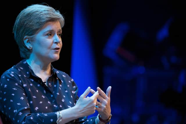 First Minister Nicola Sturgeon during Iain Dale's All Talk show at the Edinburgh Fringe. Picture: Jane Barlow/PA Wire