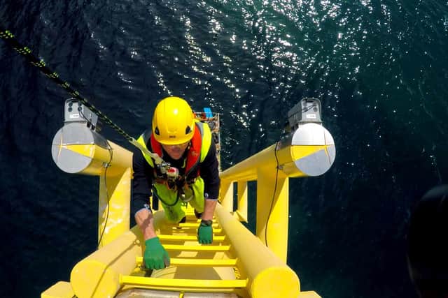 Currently maintenance workers must climb down from turbines and transfer onto a support vessel to use the toilet - with each 'comfort break' taking around 45 minutes