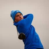 Oliver Mukherjee in action in his title triumph in last year's Scottish Amateur Championship at Gailes Links in Ayrshire. Picture: Scottish Golf.