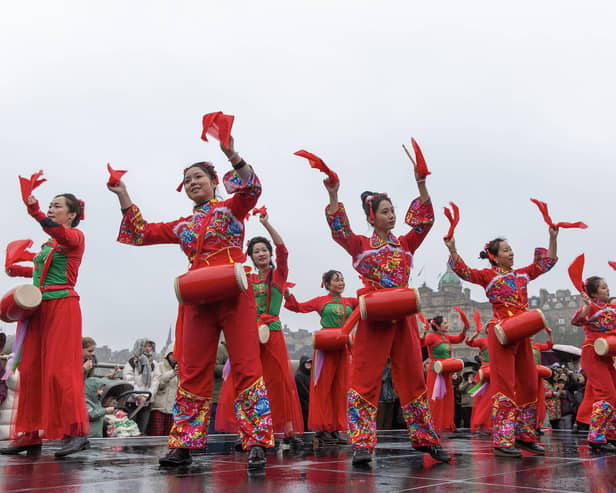 The Edinburgh Chinese Arts Association organise the annual Chinese New Year celebrations on The Mound.