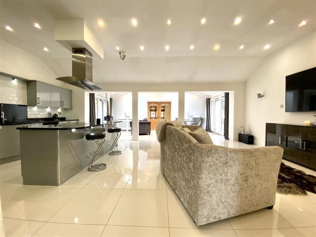 Dining kitchen and family area.