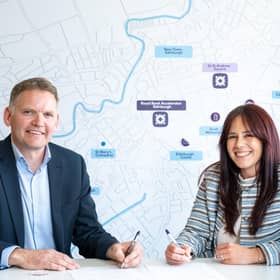 Douglas Graham, director of innovation clusters at Edinburgh Innovations, the University of Edinburgh’s commercialisation service, and Heidi Simpson, regional accelerator director, Royal Bank of Scotland. Picture: Ian Georgeson / Royal Bank of Scotland