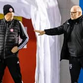 Ross County manager John Hughes (right) with Hamilton manager Brian Rice.